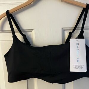 Black Athleta scoop neck bikini top size medium for D-DD